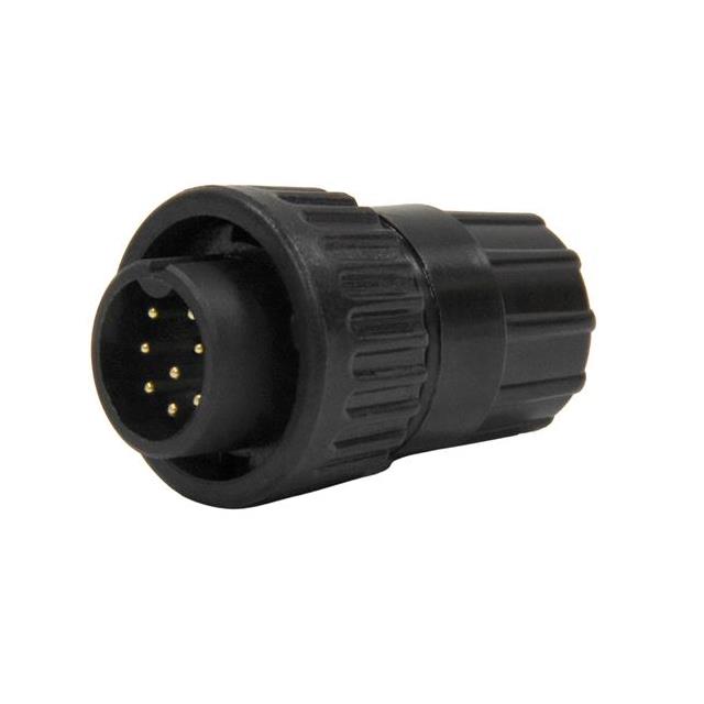 8 Position Circular Connector Plug, Male Pins Crimp