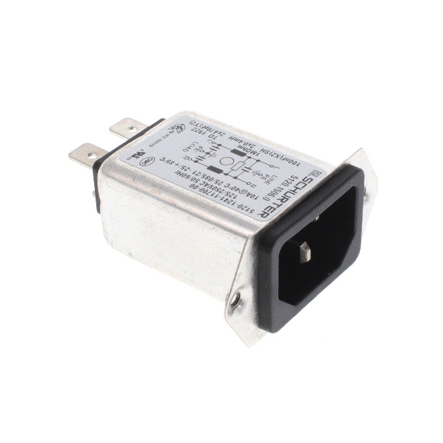 Power Entry Connector Receptacle, Male Blades IEC 320-C14