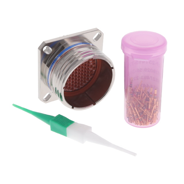 100 Position Circular Connector Receptacle, Male Pins Crimp