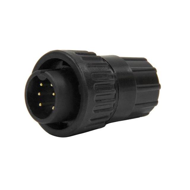 6 Position Circular Connector Plug, Male Pins Crimp