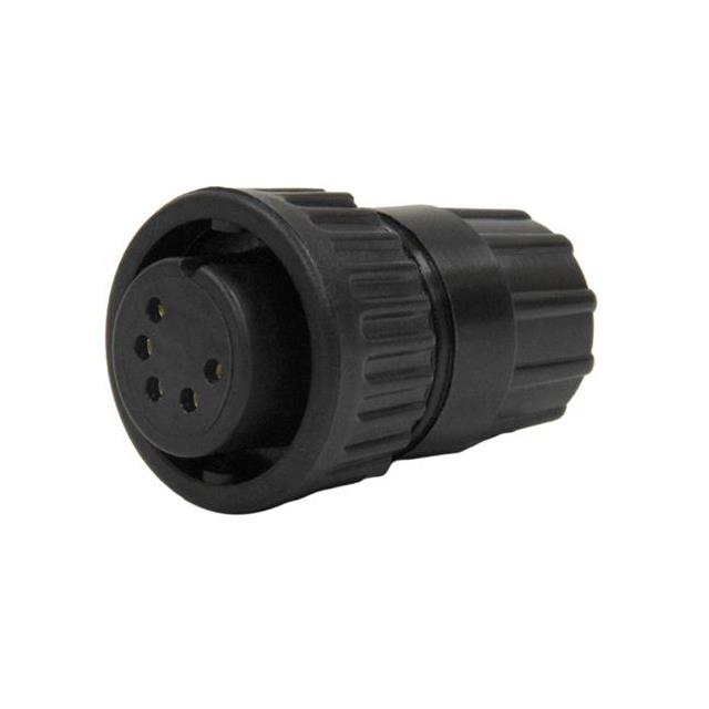 5 Position Circular Connector Plug, Female Sockets Crimp