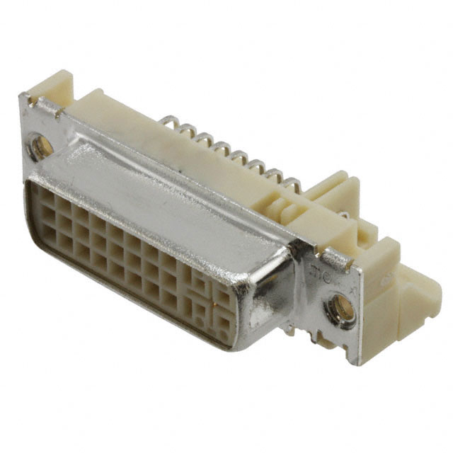 DVI-I, Dual Link Receptacle Connector 29 Position Panel Mount, Through Hole, Right Angle