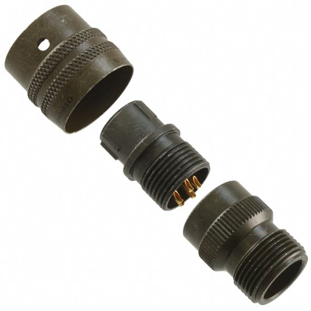 5 Position Circular Connector Plug, Male Pins Solder Cup