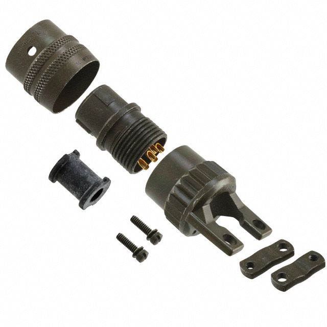 6 Position Circular Connector Plug, Female Sockets Solder Cup