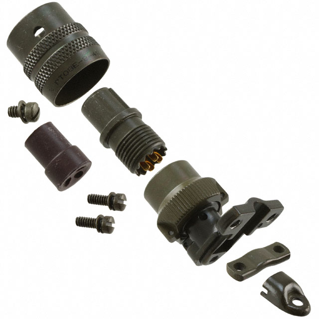 4 Position Circular Connector Plug, Female Sockets Solder Cup