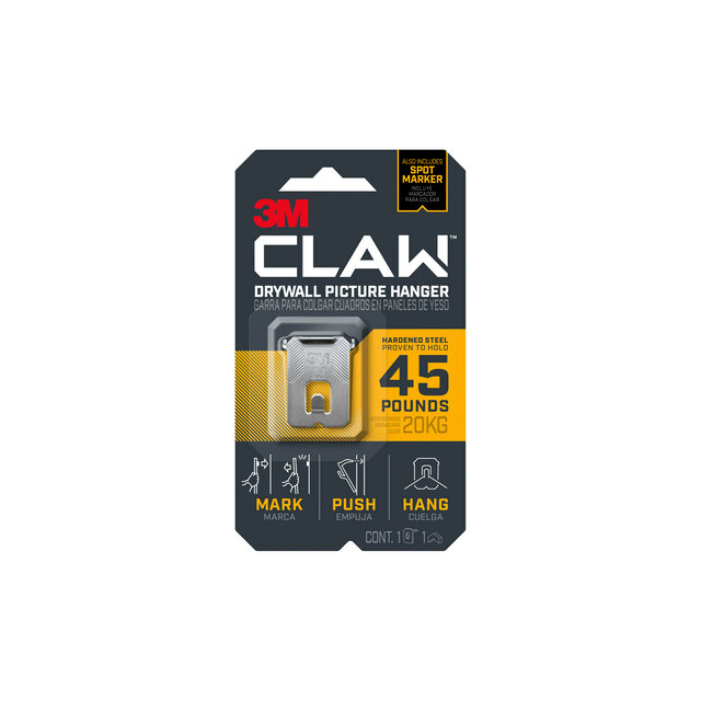 3M™ CLAW™ Drywall Picture Hanger 25 lb 3PH25-1ES, 1 hanger > Clips
