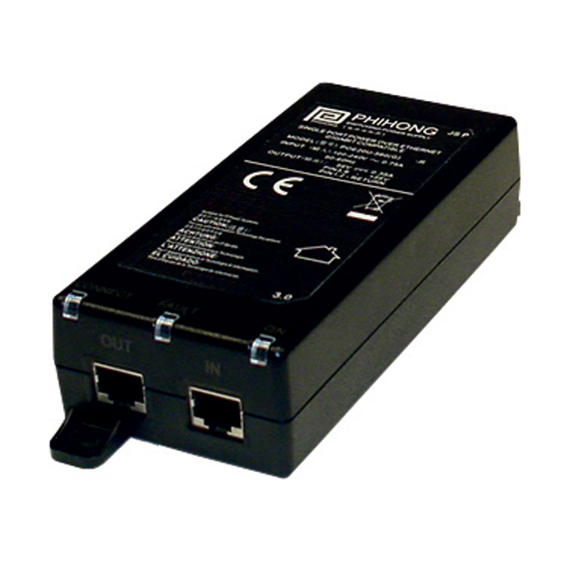 56V Power Over Ethernet (POE) 1 Port Midspan Injector 10/100/1000 Mbps Data Rate