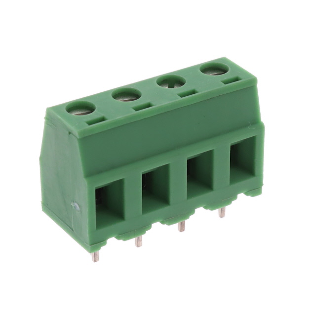 4 Position Wire to Board Terminal Block Horizontal with Board 0.200 (5.08mm) Press Fit