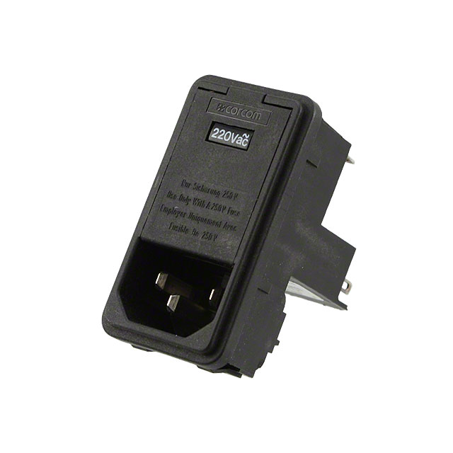 Power Entry Connector Receptacle, Male Blades - Module IEC 320-C14 Panel Mount, Snap-In