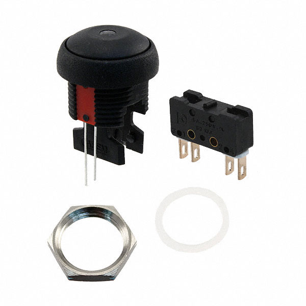 Pushbutton Switch DPST-NO/NC Standard, Illuminated Panel Mount, Front