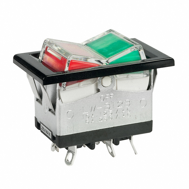 Rocker Switch DPDT 10A (AC) 125 V Panel Mount, Snap-In