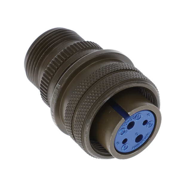 4 Position Circular Connector Plug, Female Sockets Solder Cup