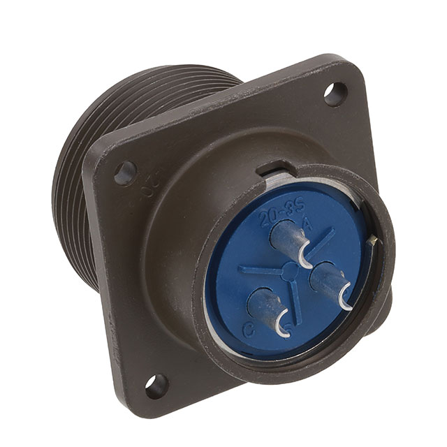 3 Position Circular Connector Receptacle, Female Sockets Solder Cup