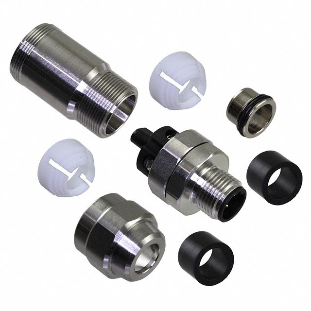 5 Position Circular Connector Plug, Male Pins Screw