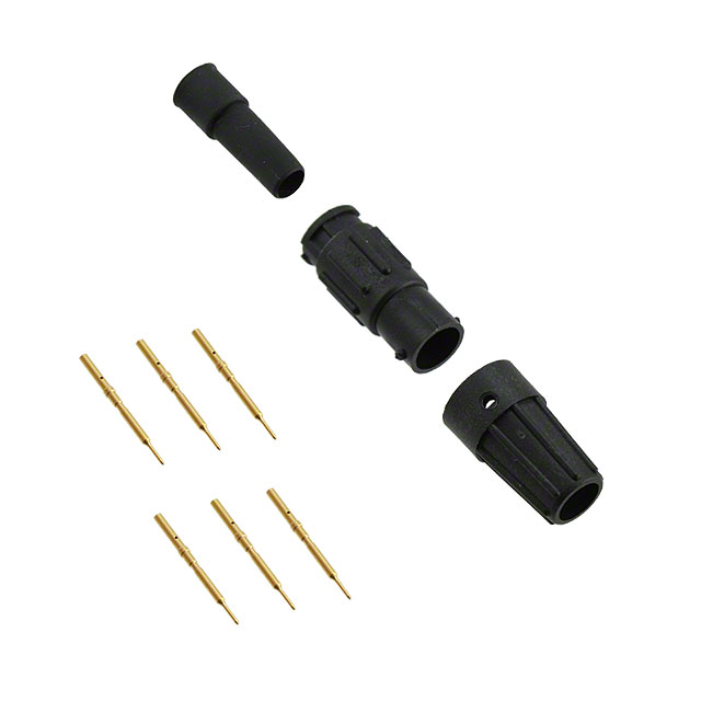 6 Position Circular Connector Receptacle, Male Pins Crimp