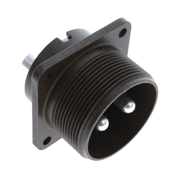 2 Position Circular Connector Receptacle, Male Pins Solder Cup