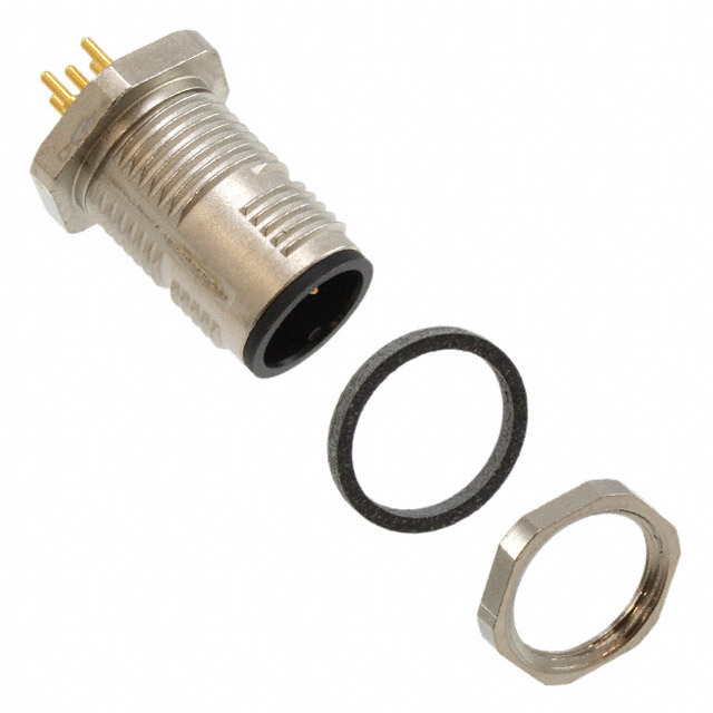 5 Position Circular Connector Plug, Male Pins Solder