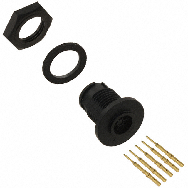 5 Position Circular Connector Receptacle, Male Pins Crimp