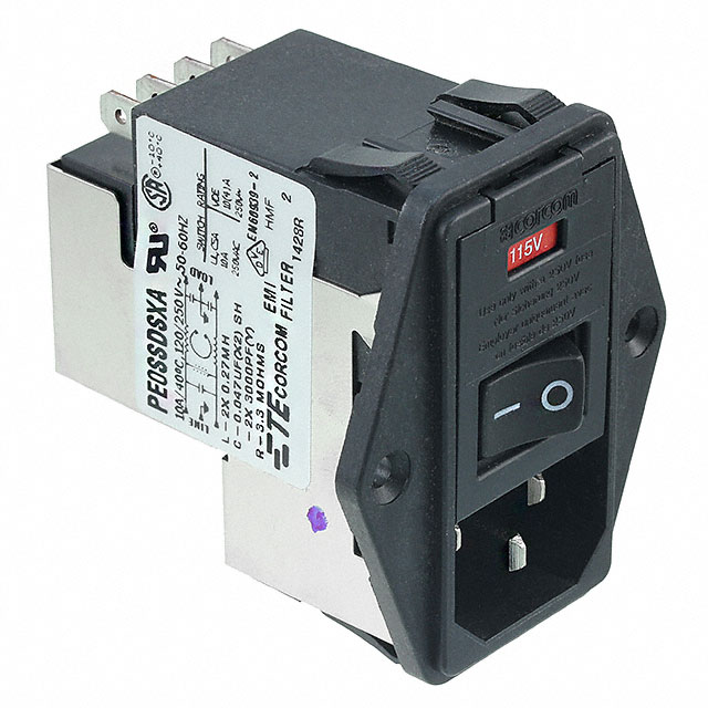 Power Entry Connector Receptacle, Male Blades - Module IEC 320-C14 Panel Mount, Flange
