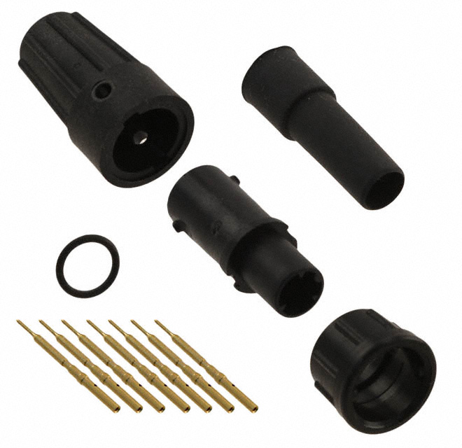 7 Position Circular Connector Plug, Male Pins Crimp