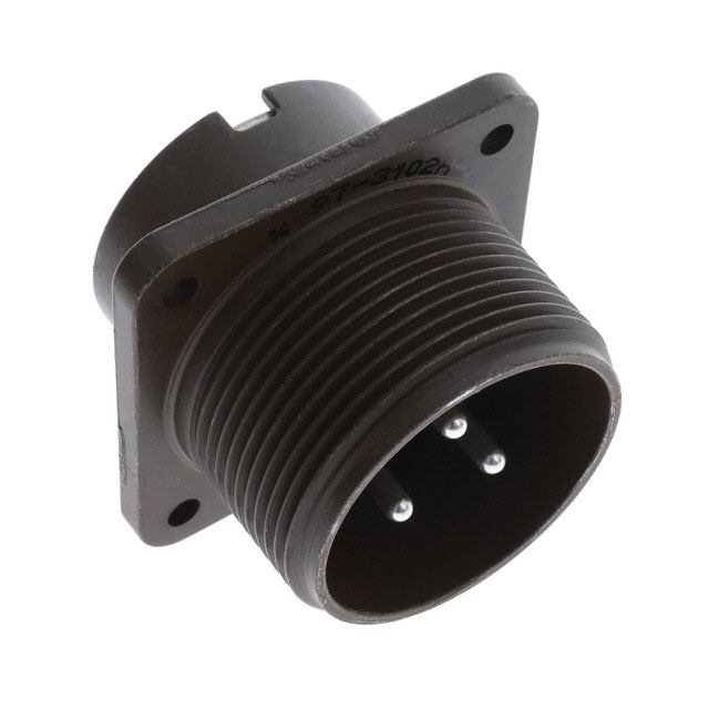 3 Position Circular Connector Receptacle, Male Pins Solder Cup