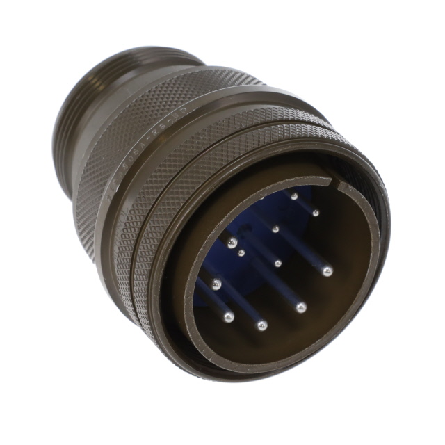 12 Position Circular Connector Plug, Male Pins Solder Cup