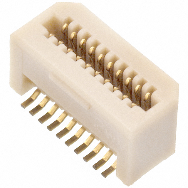 20 Position Connector Socket, Center Strip Contacts Surface Mount Gold