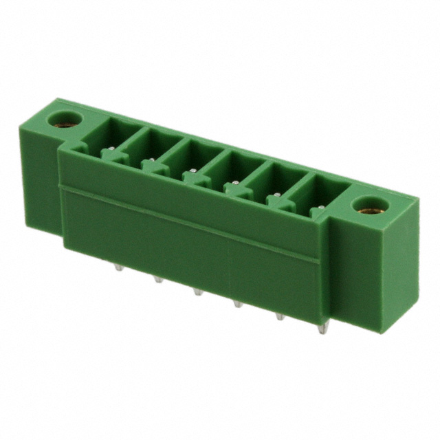 6 Position Terminal Block Header, Male Pins, Shrouded (4 Side) 0.150