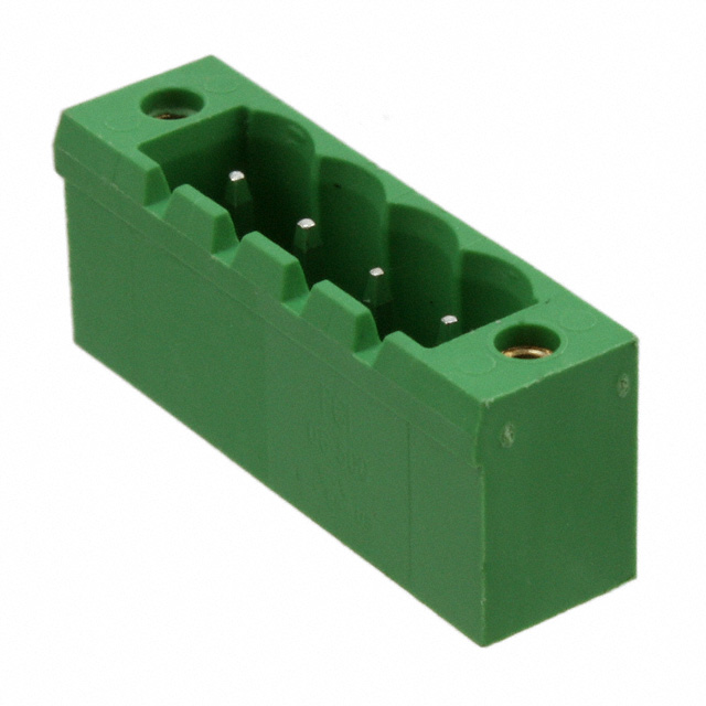 4 Position Terminal Block Header, Male Pins, Shrouded (4 Side) 0.197