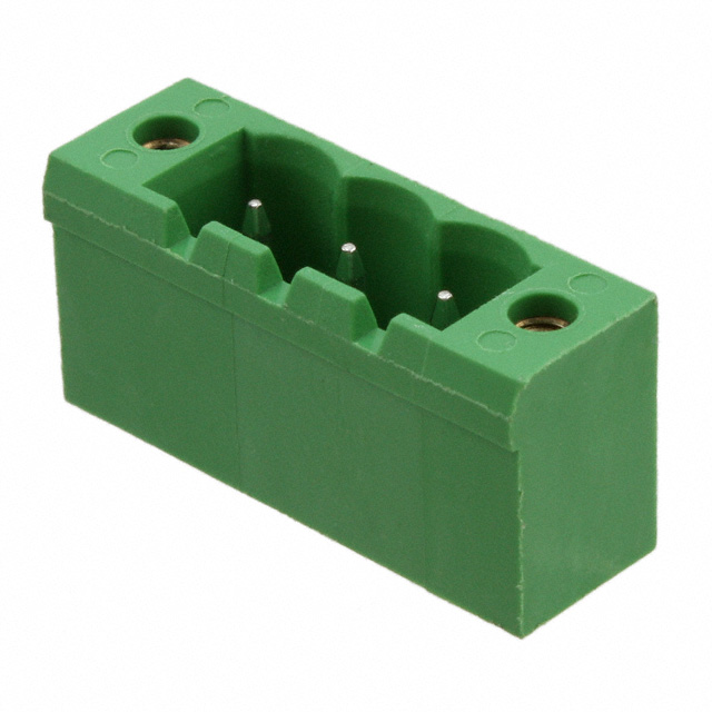3 Position Terminal Block Header, Male Pins, Shrouded (4 Side) 0.200