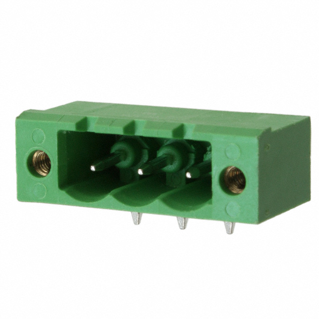 3 Position Terminal Block Header, Male Pins, Shrouded (4 Side) 0.200
