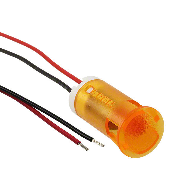 LED Panel Indicator Orange Diffused 45° 110V 6mA Wire Leads - 7.87 (200.00mm)