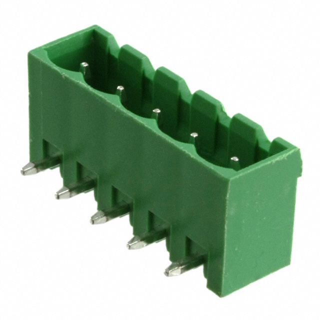 5 Position Terminal Block Header, Male Pins, Shrouded (4 Side) 0.197