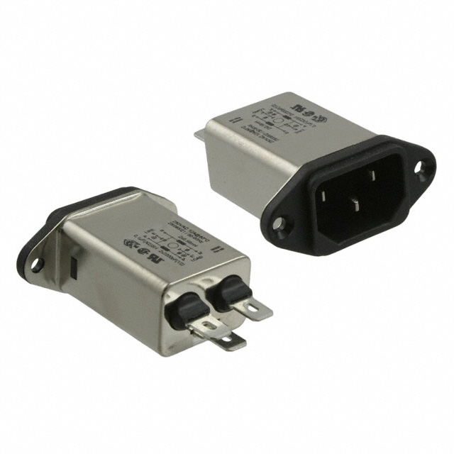 Power Entry Connector Receptacle, Male Blades IEC 320-C14 Panel Mount, Flange