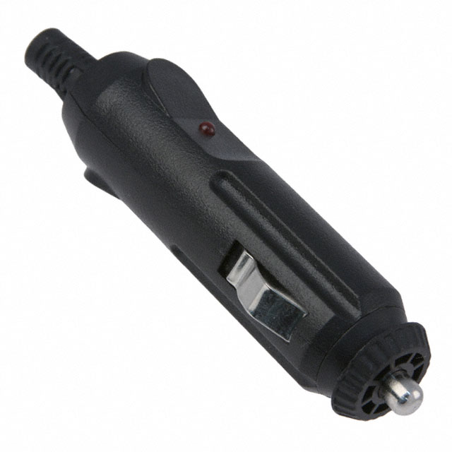 Auto Power Plug Cigarette Lighter Assembly 12 V 2 A ABS, European, Fused, LED Indicator Black
