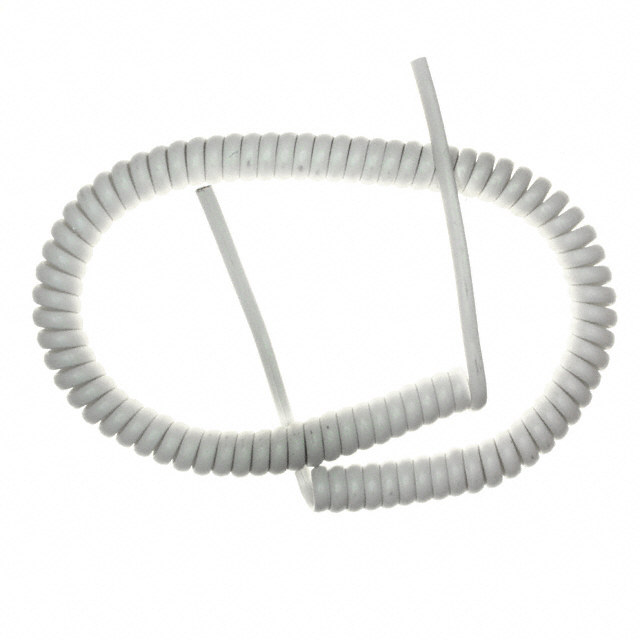 4 Conductor Modular Coil Cable White 5' (1.52m)