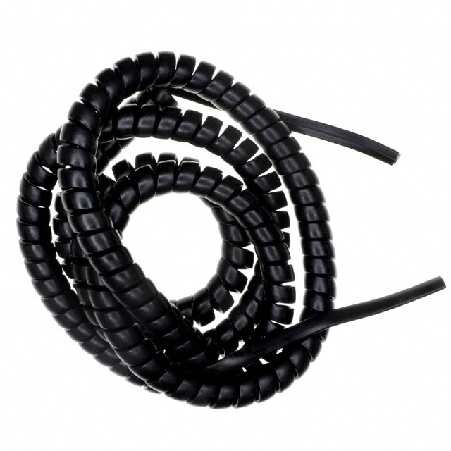 6 Conductor Modular Coil Cable Black 14' (4.27m)
