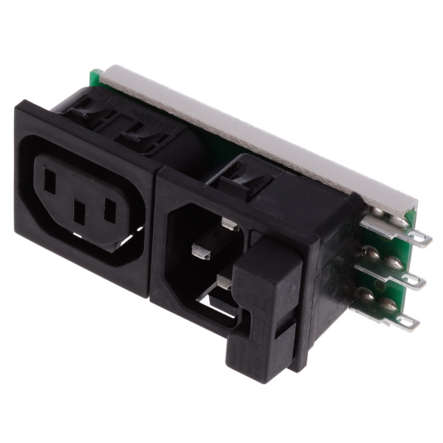 Power Entry Connector Receptacle, Female Sockets; Receptacle, Male Blades IEC 320-2-2/F; IEC 320-C14 Panel Mount, Snap-In