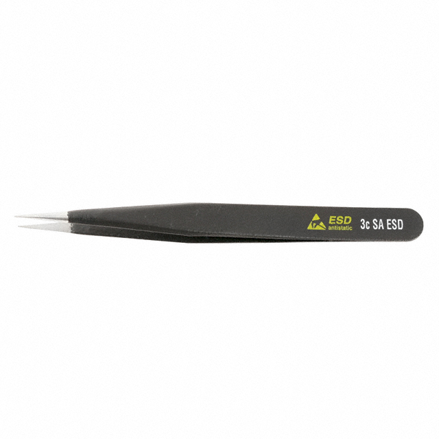 Wiha 44507 Pinzas profesionales de precisión ESD de punta fina estándar de  acero inoxidable, longitud total de 4.331 in