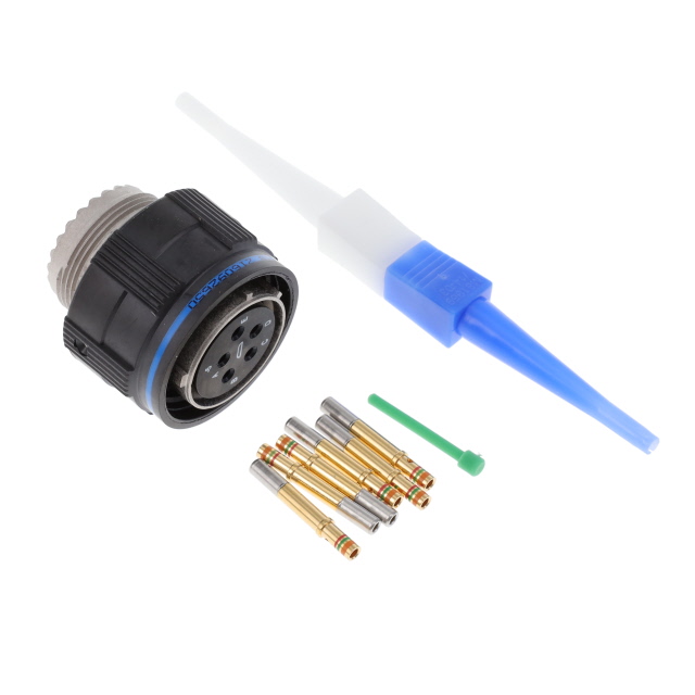 5 Position Circular Connector Plug, Female Sockets Crimp