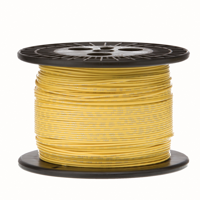 100ft 22 Gauge Solid Copper Wire Spool - UL1007 Rated Yellow PVC Insulated  TINNED Hook-Up Power Line