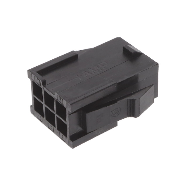 6 Rectangular Connectors - Housings Plug Black 0.165 (4.20mm)