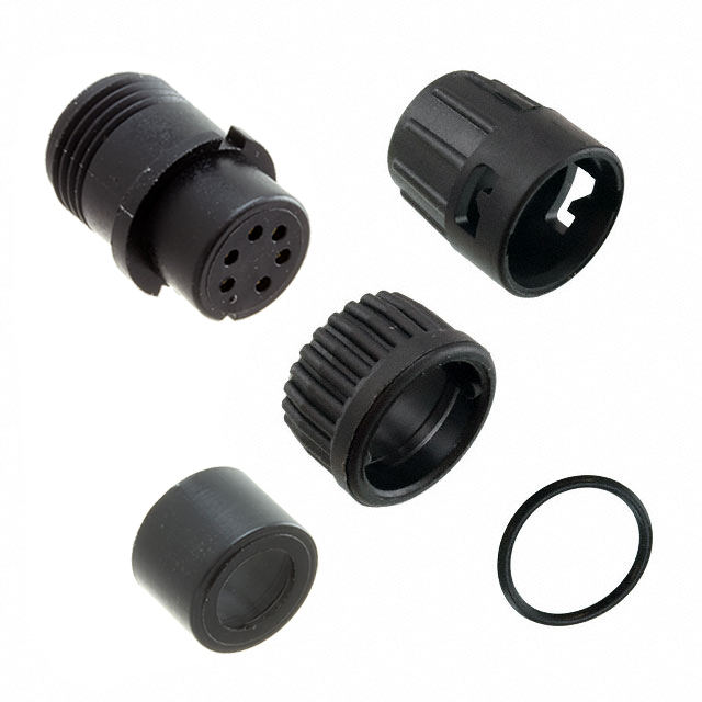 6 Position Circular Connector Plug, Female Sockets Solder Cup