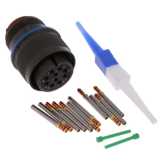 10 (Power) Position Circular Connector Plug, Female Sockets Crimp