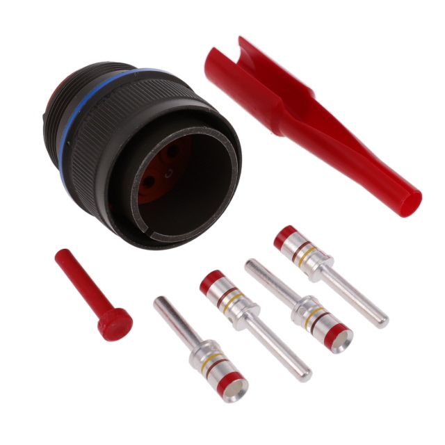 4 (Power) Position Circular Connector Plug, Male Pins Crimp