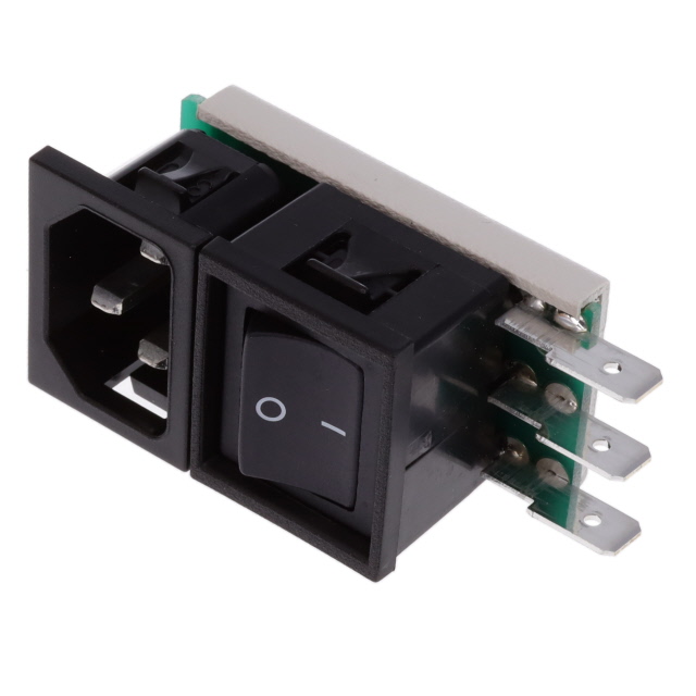 Power Entry Connector Receptacle, Male Blades - Module IEC 320-C14 Panel Mount, Snap-In