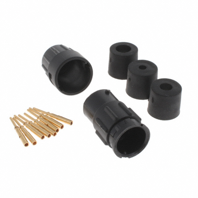 8 Position Circular Connector Receptacle, Male Pins Crimp