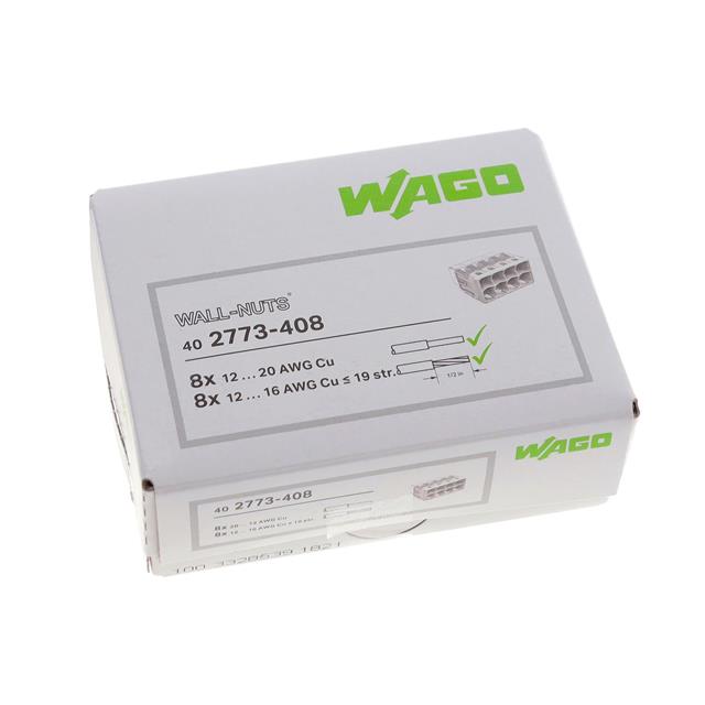 Wago Compact Splicing Connector, 6-Conductor, Gray, Pack of 50 (Wago  2773-406/K000-0002)