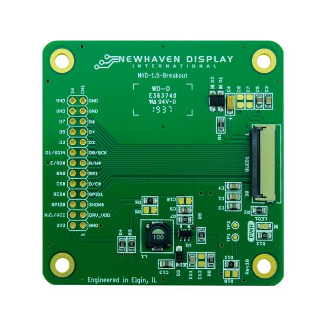 NHD-1.5-128128G, SSD1357 Breakout Board Display Evaluation Board