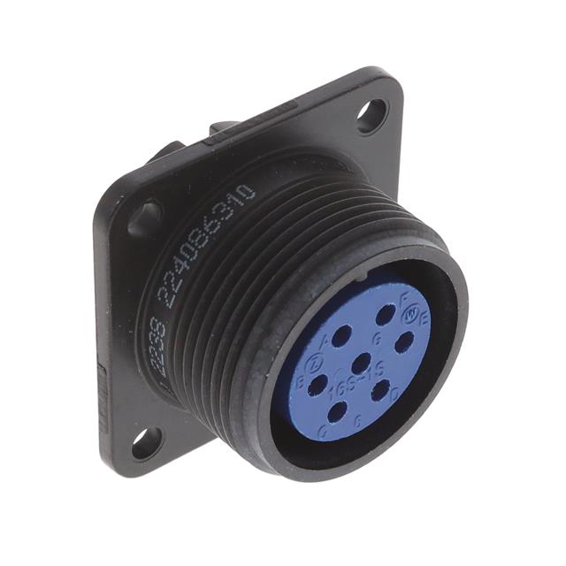 7 Position Circular Connector Receptacle, Female Sockets Solder Cup